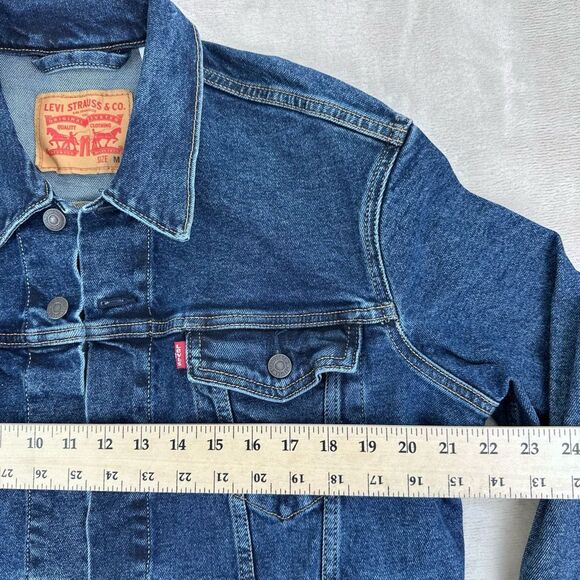Levi's Jean Jacket Mens Medium Blue Wash Classic Denim Trucker 72334-0322 - Picture 5 of 10